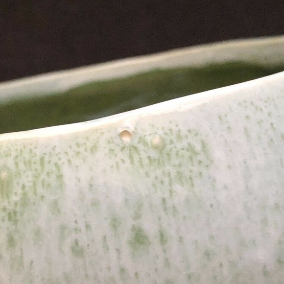 Cookson Pottery 19 USA Green Drip Glaze Footed Pedestal Chalice Vase Planter - Picture 3 of 12